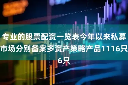 专业的股票配资一览表今年以来私募市场分别备案多资产策略产品1116只
