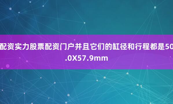 配资实力股票配资门户并且它们的缸径和行程都是50.0X57.9mm