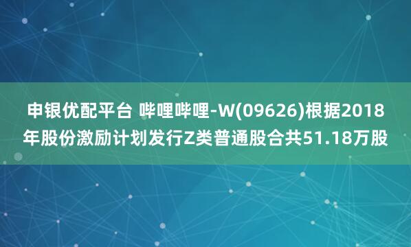 申银优配平台 哔哩哔哩-W(09626)根据2018年股份激励计划发行Z类普通股合共51.18万股