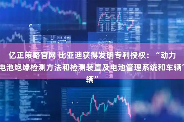 亿正策略官网 比亚迪获得发明专利授权：“动力电池绝缘检测方法和检测装置及电池管理系统和车辆”